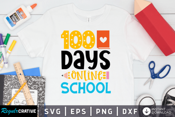 100 Days Online School SVG: Graphics for Crafts
