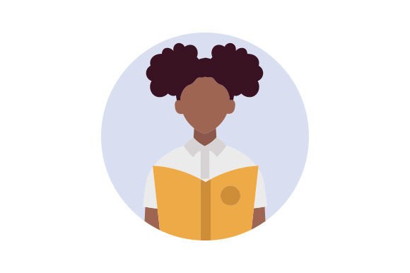 Female Student Reading a Book: Crafts for School Amp