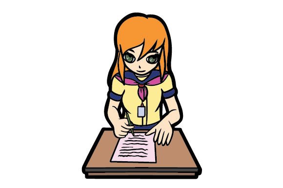 Female Student Writing for School Amp Crafts