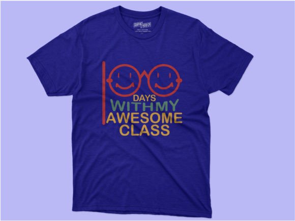 Happy 100th Day School Graphics for T-Shirt Designs