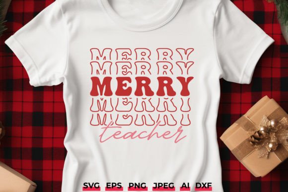 Merry Teacher SVG PNG Christmas Graphics & Crafts