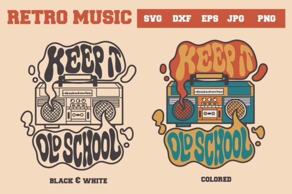 Retro Music SVG: Graphics for Crafts