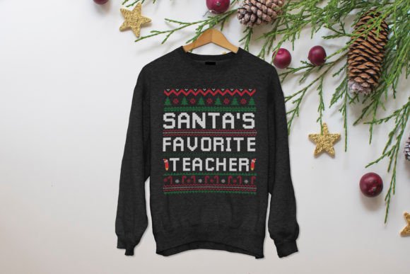 Santas Favorite Teacher T-shirt: Graphics for T-Shirt Designs