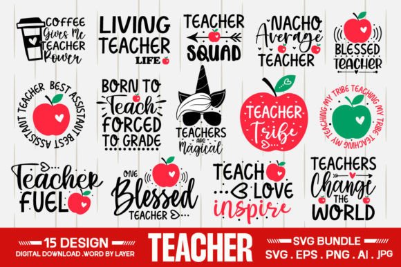 Teacher SVG Bundle: Graphics for Crafts & Brands