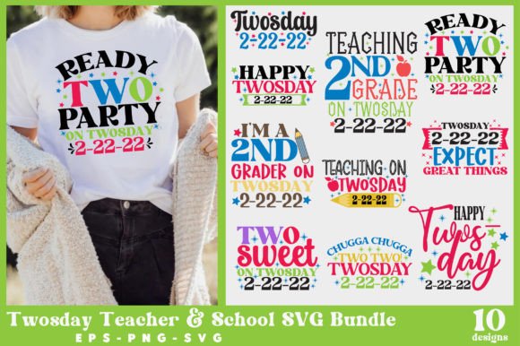 Twosday Teacher SVG: Graphics for Crafts & Blogs